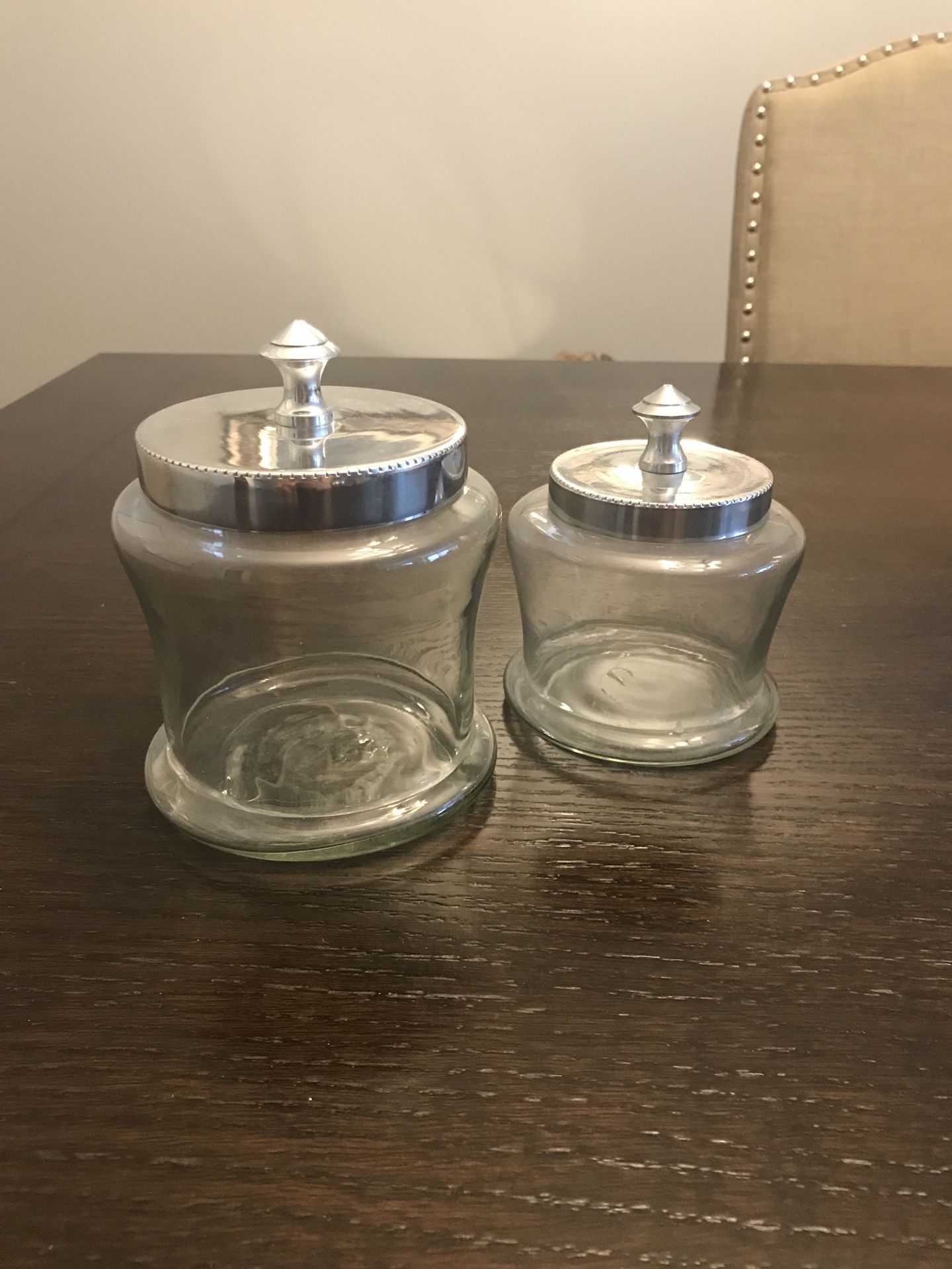 Silver decorative jars