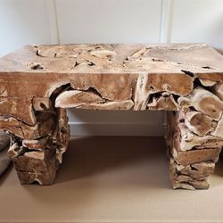 Credenza Console Pedestal Teakwood Table 