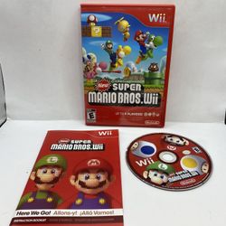New Super Mario Bros. Wii (Nintendo Wii, 2009) w/ Insert Tested NSMB Minty Cond.