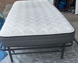 Twin XL mattress, and foldable frame