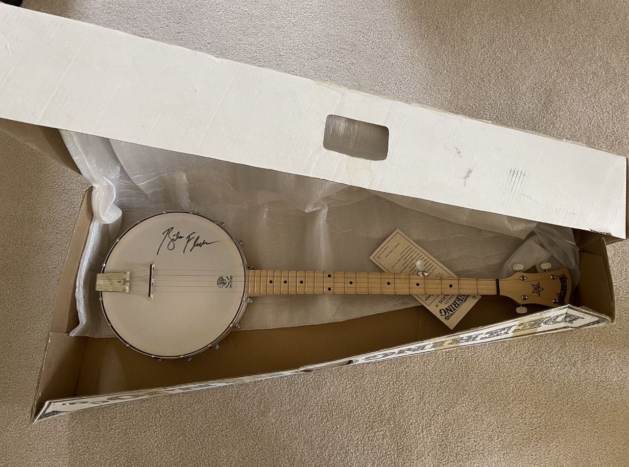 Deering Goodtime Banjo Signed By Bela Fleck