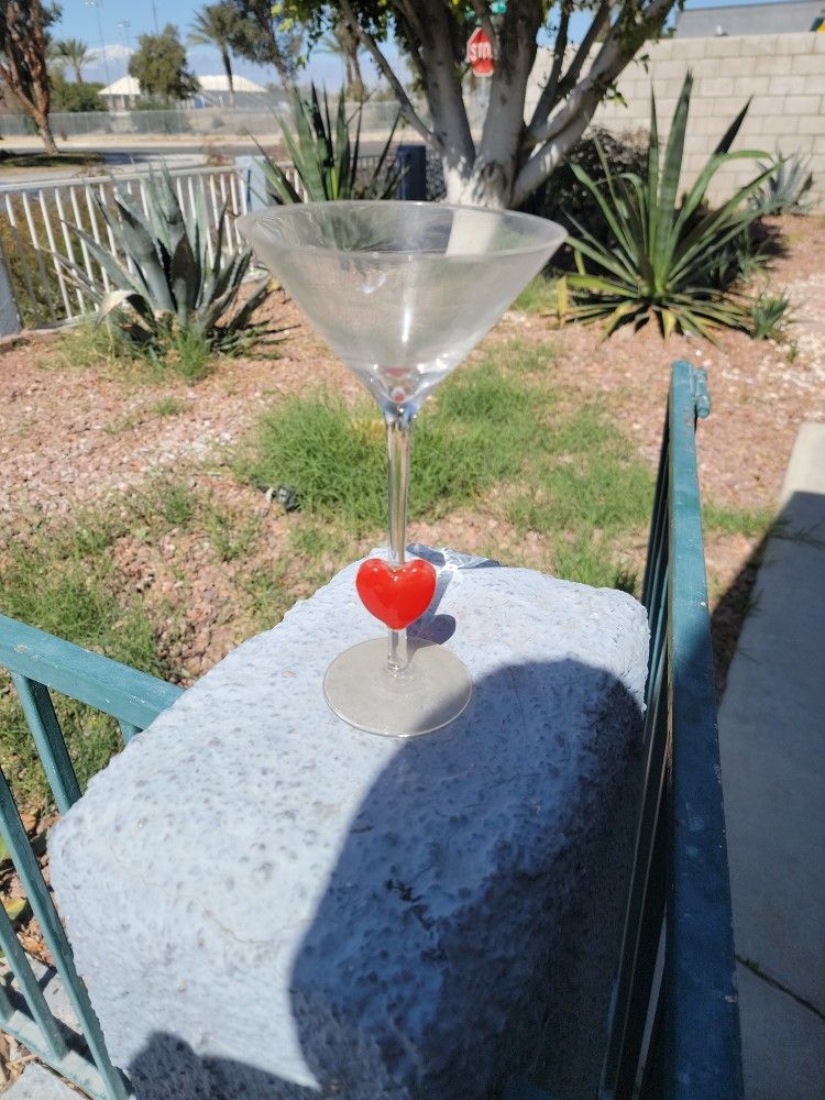 Cute Heart Martini Glass Collectible