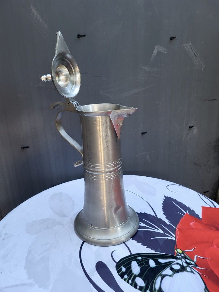 Early 18th Century Pewter Stitzen, Flagon, Swiss Hall Marks, Pitcher collectible