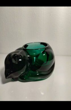 INDIANA GLASS CANDLE HOLDER FIGURINE 5"×3.5" - V82