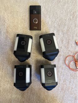 Ring Home Security Camera Bundle – 4 Spotlight Cams + Ring Video Doorbell