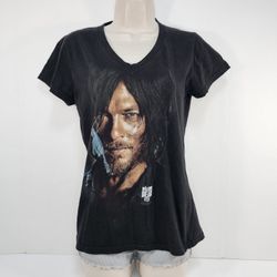 Walking Dead AMC Daryl Dixon Graphic Tee Black S/M Keep Calm Hide Behind Daryl