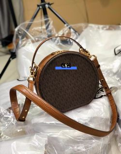 Pure original print round crossbody bag