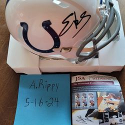 Colts Edgerrin James Autographed Speed Mini Helmet