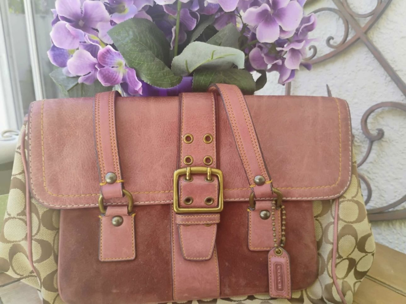 COACH SPECIAL EDITION SIGNATURE C BURGUNDY RED FALL TOTE BAG SATCHEL