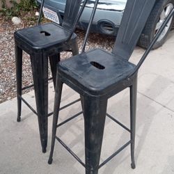 Two Metal Bar Stools 15 Each