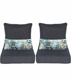 Aoodor Outdoor Chair Cushion, 24 x 24 Inch Water-Resistant, Fade-Resistant Olefin Fabric Patio Seat Cushions with Removable Cover and Adjustable Strap