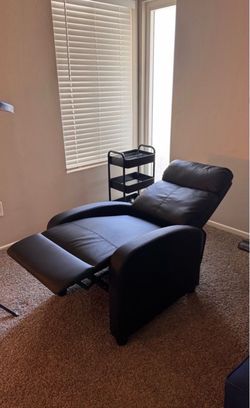 Black Faux Leather Recliner Chair