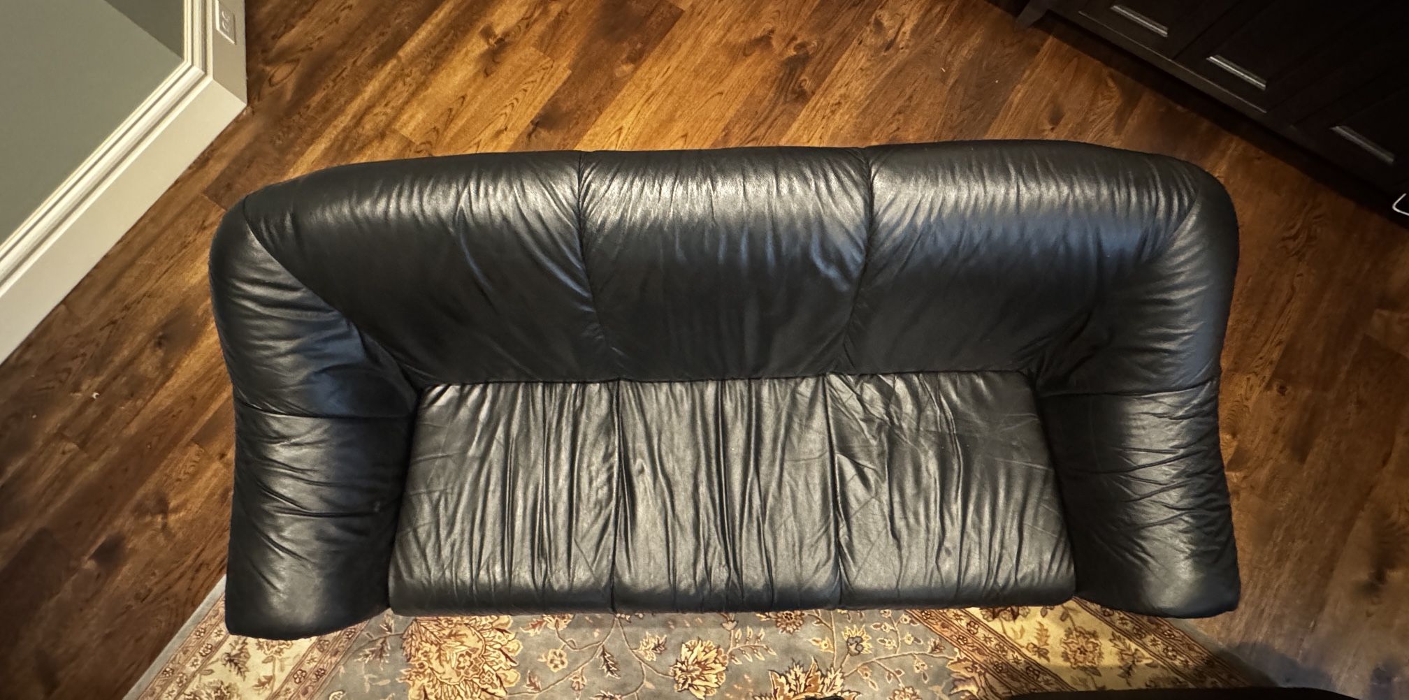 Black Leather Sofa (small size)