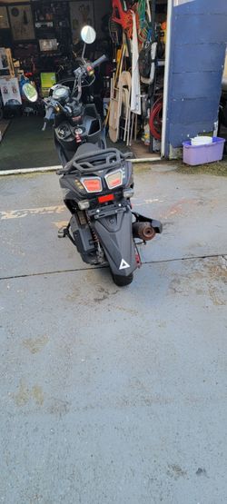 Matte Black Motor Scooter Moped