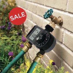 Hose Faucet Timer. 2 Outlets. Conserve Water. Factory Sealed Package. New. See Photos For Information 