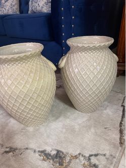 Two big and wide urn- vase home decor for the sofa table or fireplace