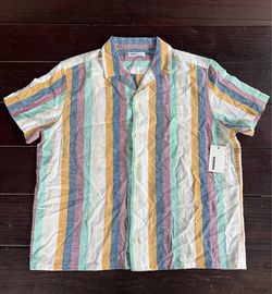 Sonoma Goods For Life Striped Camp Shirt Men’s L