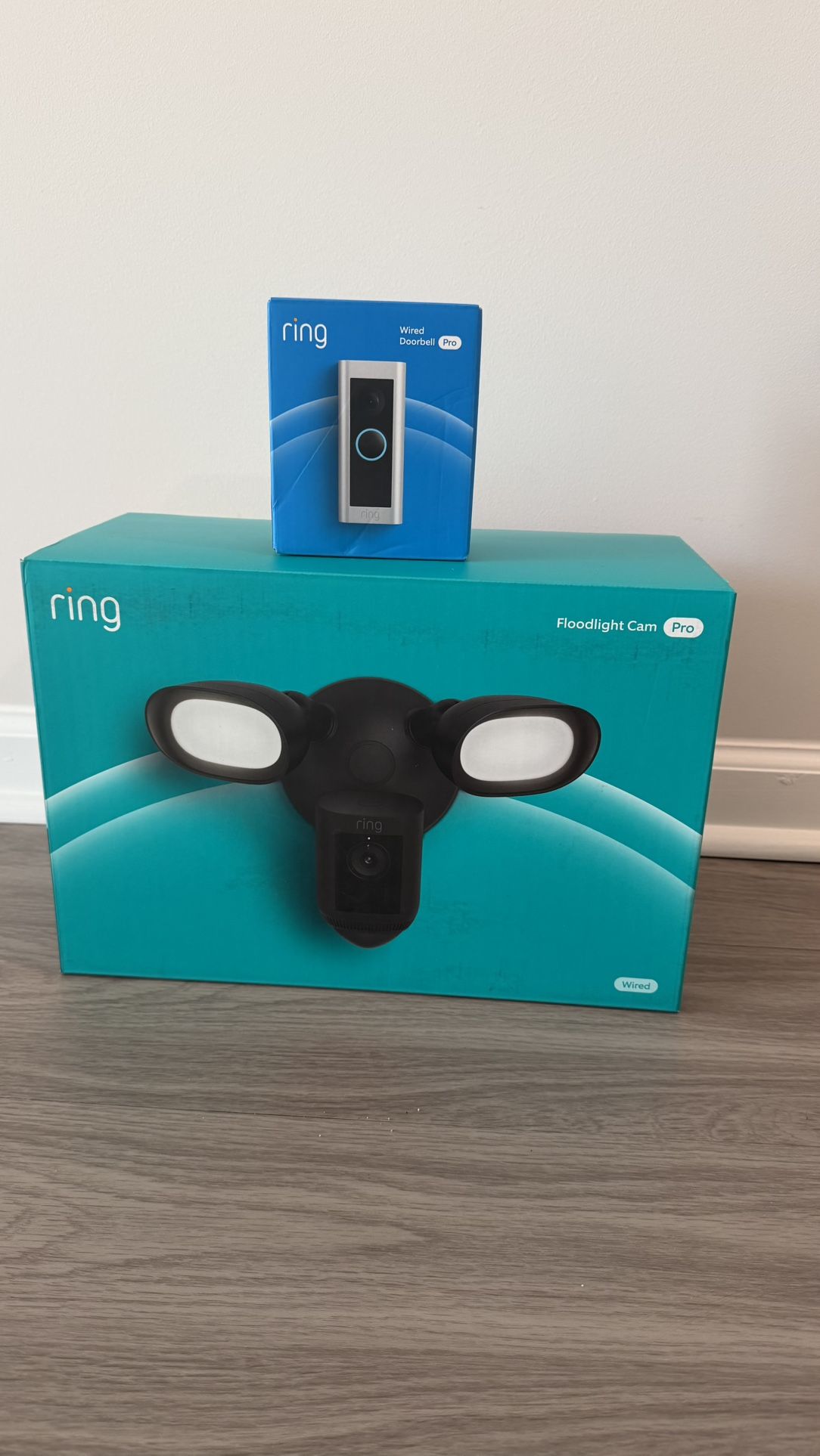 Ring Floodlight Cam Pro 2k + Ring Wired Doorbell Pro | NEW Smart Security Bundle