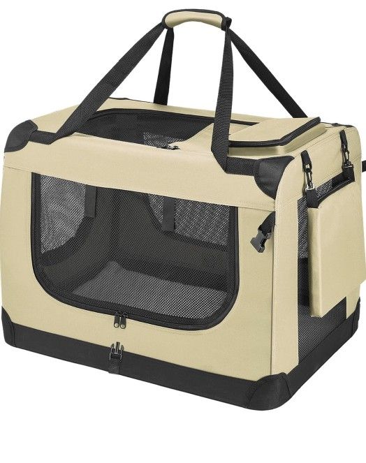 PISPETS Collapsible Soft Sided Pet Carrier For Dogs And Cats, 24"X17"X17" - Convenient And Comfortable Travel Solution For Small Animals