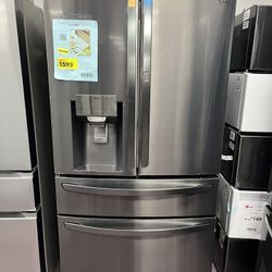 Refrigerator, LG Open Box 36” 4 Door Refrigerator Free Delivery With Warranty