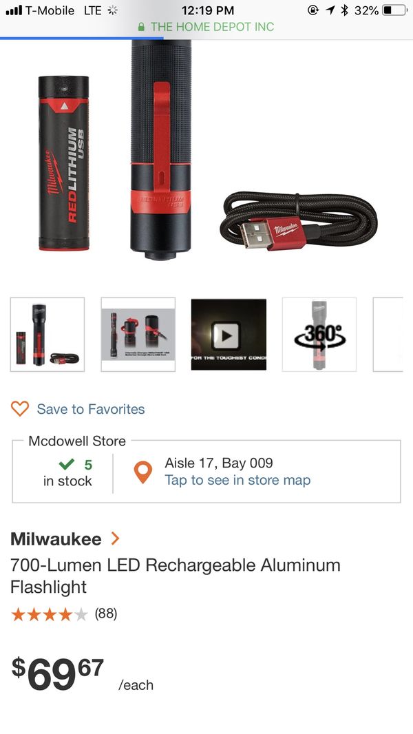 Milwaukee Rechargeable Flashlight For In Phoenix Az Offerup