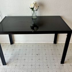 Small Black Glass Table With 4 Chairs