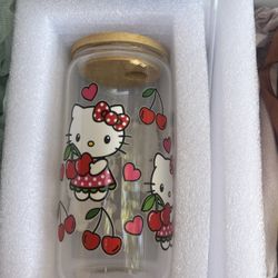 hello kitty glass cup