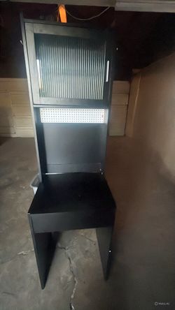 Small Black vanity w/mirror and chair