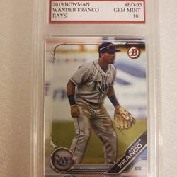 Wander Franco 2019 Bowman Draft #BD93 EMC Grading 10 MINT Rays Baseball Card