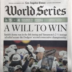 (NEW) LOS ANGELES TIMES: DODGERS WIN 2025 WORLD SERIES!!