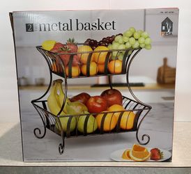 2 Tier Metal Fruit Basket
