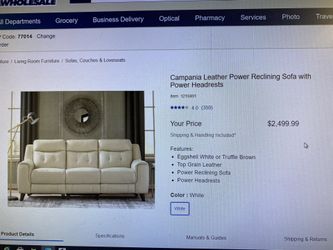 Campania leather power reclining sofa with power headrests