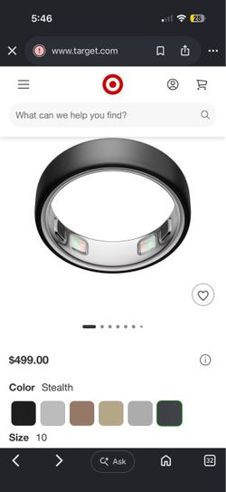 Ours ring 5 stealth size 10