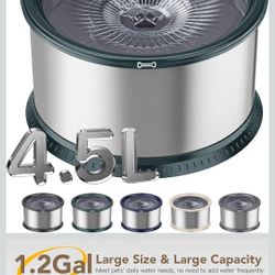 4.5L/1.2Gal Dog Water Bowl, No Spill Stainless Steel Slow Water Bowl for Medium Large Dogs, Large Capacity Splash Proof Slow Drinking Water Bowls with