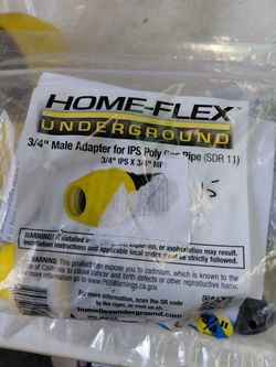 Home flex 3/4" male coupler for ips poly gas pipe