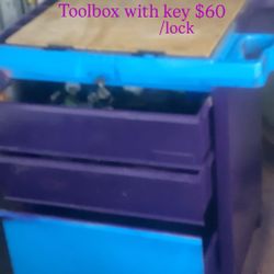 3 Drawer Toolbox With Key And Lock That Works 