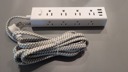 Addtam 10FT Surge Protector - 12 Outlets + 4 USB Ports