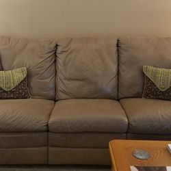 Italian Leather Sofa, recliner in each end of sofa, no rips, tearsor holes.