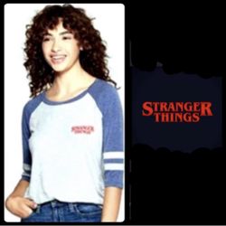 Netflix Stranger Things 3/4 Sleeve Raglan Graphic T-Shirt (L)