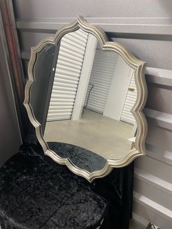 Pottery barn Decorative Wall Mirror Silver Scalloped Frame