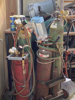 2 sets oxygen acetylene tanks