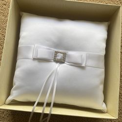 White Ring Bearer Pillow