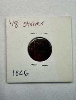 1826 1/8 Stuiver Antique Coin