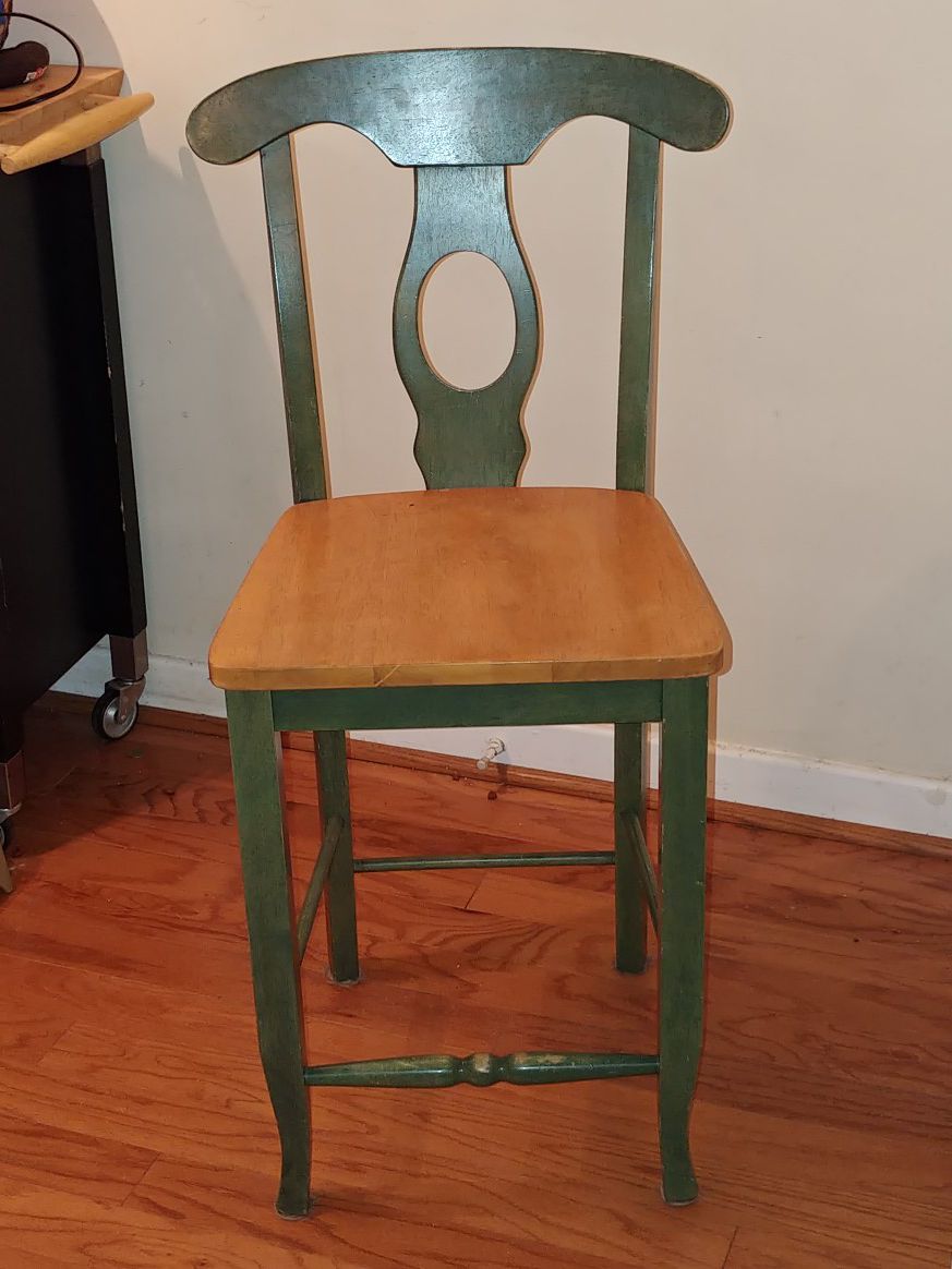 2 matching wood bar stools