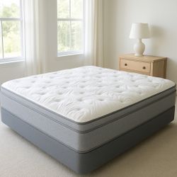 King Size Mattress Pillow Top 14” Inches  Excellent Comfort Also Available: Twin, Full, And Queen New From Factory With Its Plastic Same Day Delivery 