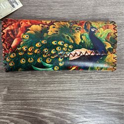 OLE Women’s NWT Wallet Snap Closure Peacock Tropical