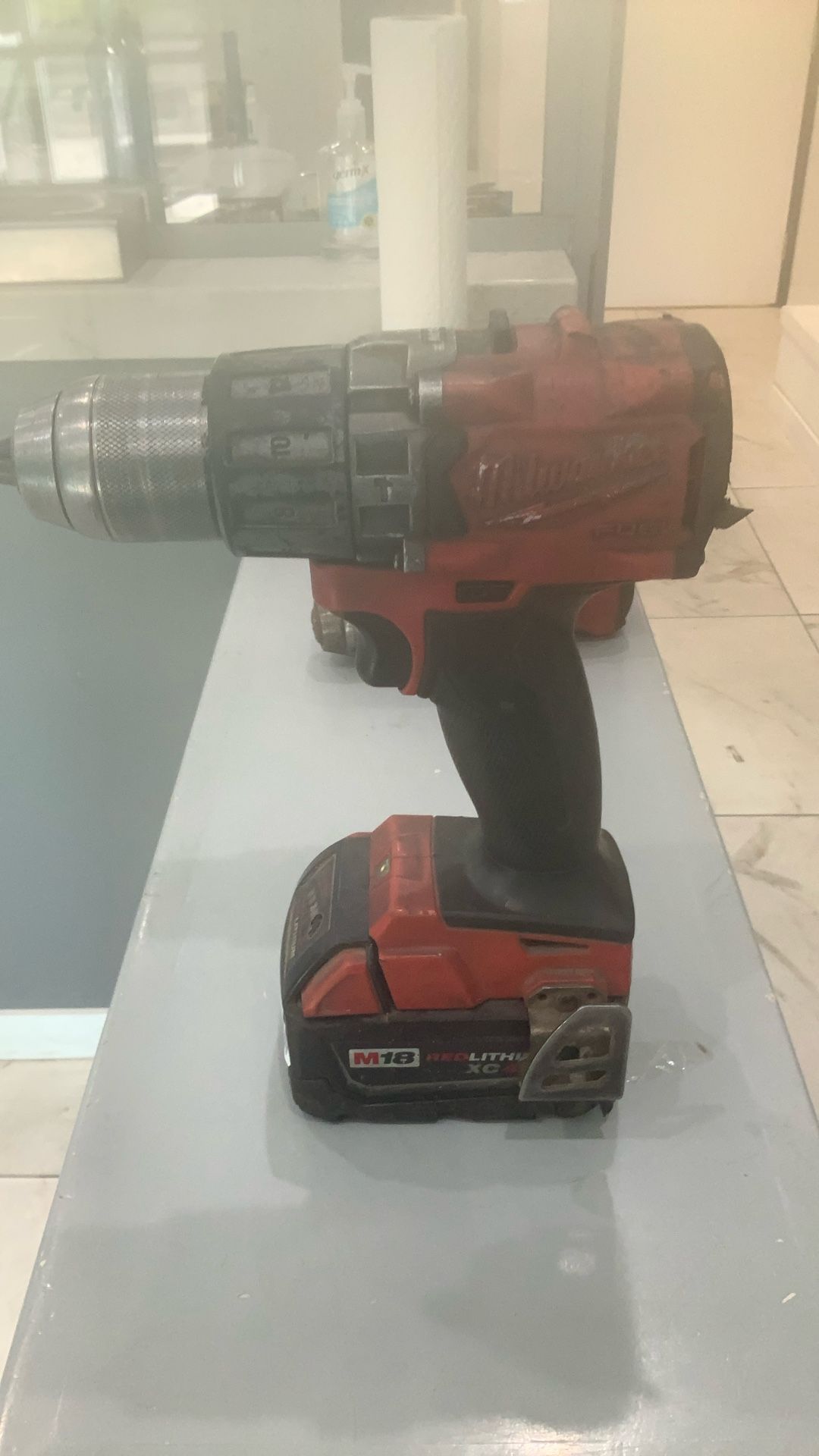 Milwaukee Drill With M18 XC4.0 Red Lithium Battery And Milwaukee Charger.