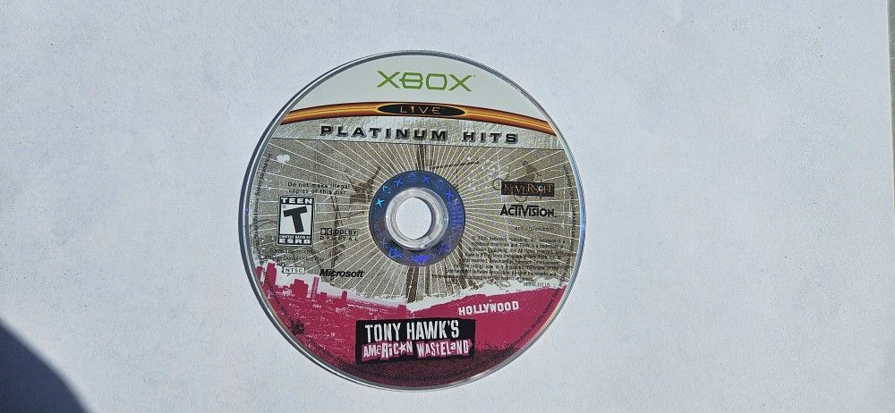 Tony Hawk's American Wasteland for the Xbox console, part of the "Platinum Hits" series