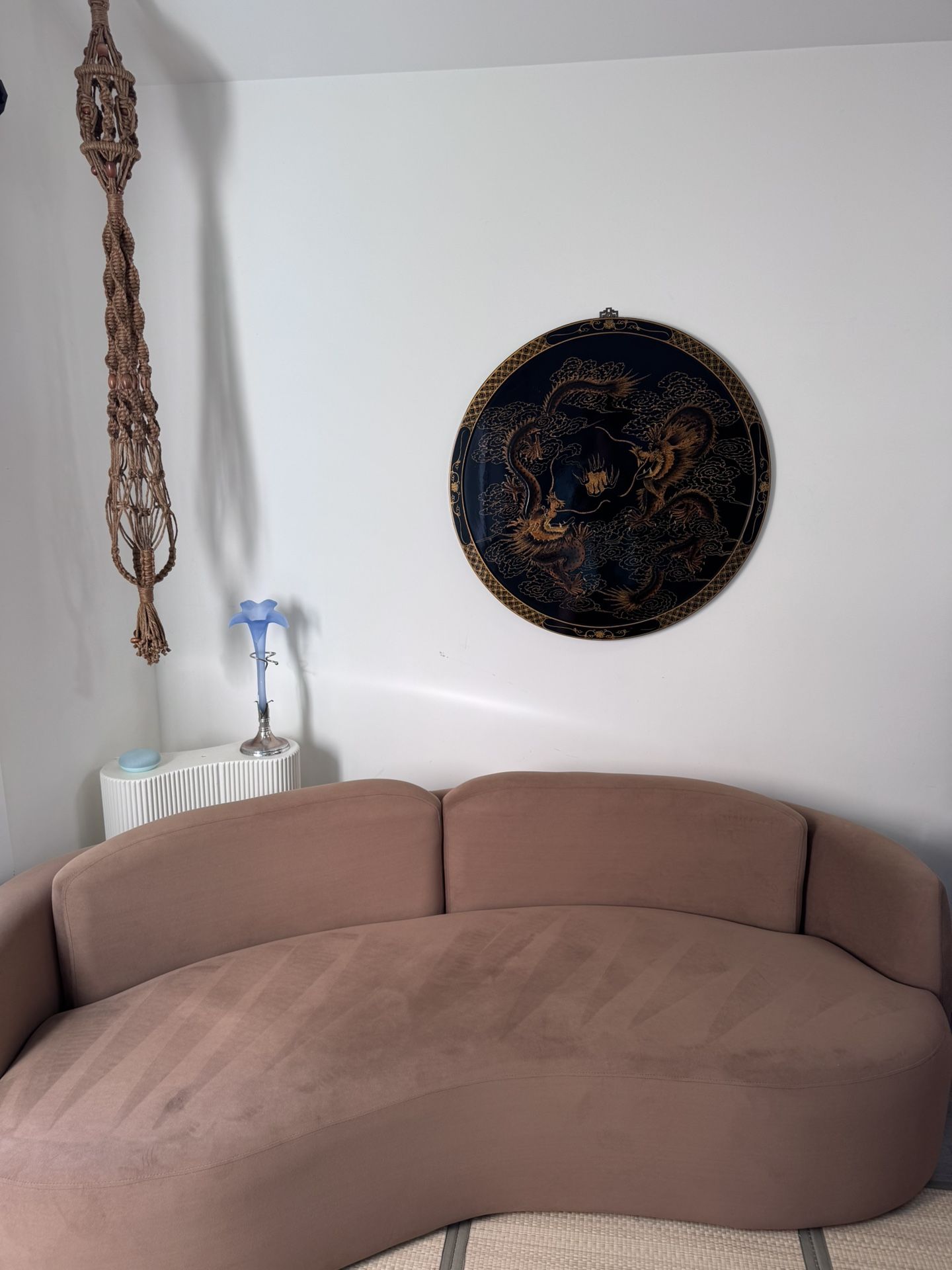 Modern  Curved Brown Sofa MOVING MUST GO