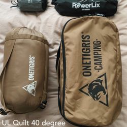 NEW—Cot, Sleeping Quilt, Sleeping Pad, Pillow UL